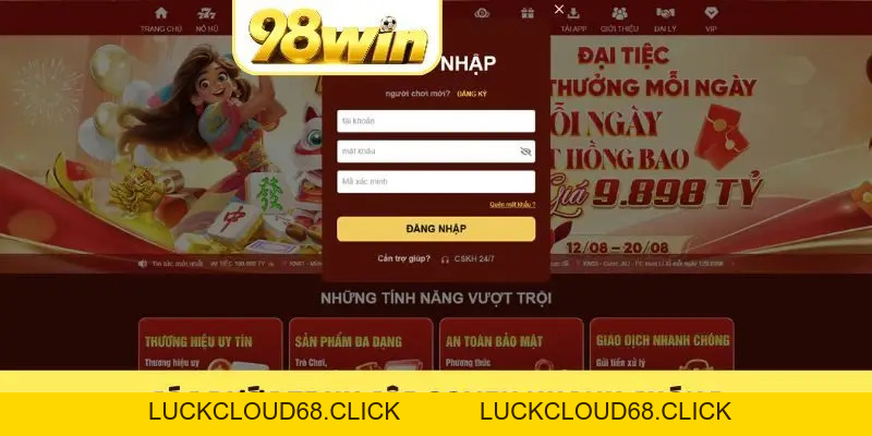 Đăng nhập 98WIN - Các Bước Truy Cập Tài Khoản Trong 1 Phút